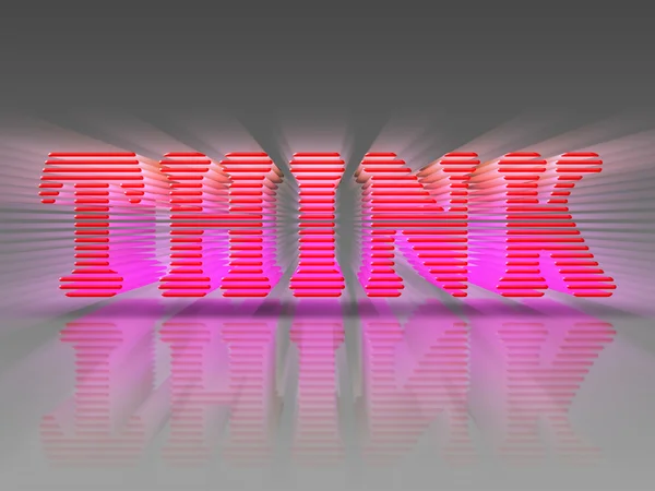 Word Think Red Pink 3D Letters — Stock Photo, Image