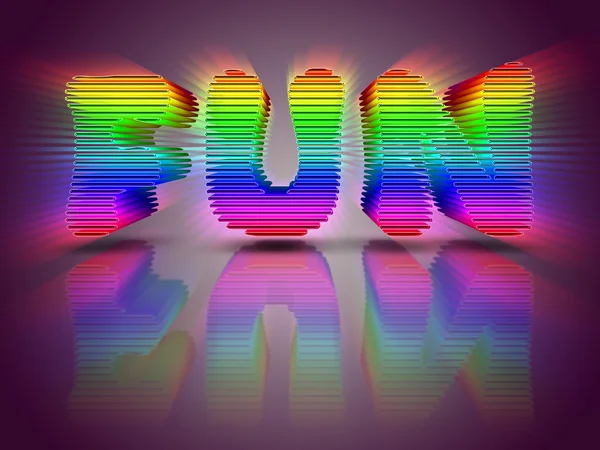 Woord leuk 3d multi gekleurde letters Rechtenvrije Stockfoto's