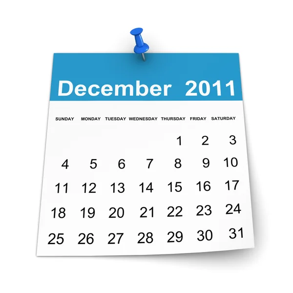 Kalendarz 2011 - grudnia — Zdjęcie stockowe