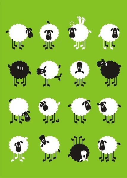 Sheep, good and different # 04 — Stock Vector