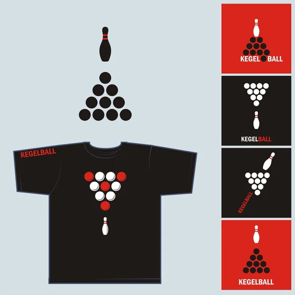 Impressão para T-shirt "Kegelball " — Vetor de Stock
