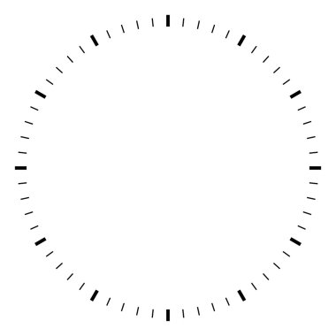 Simple round black and white clock clipart