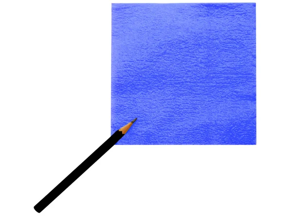 Το αυτοκόλλητο και το μολύβι στο λευκό — Φωτογραφία Αρχείου