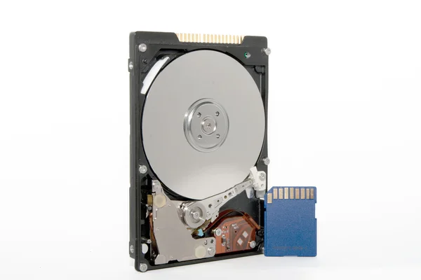 Cartão flash HDD e SD — Fotografia de Stock