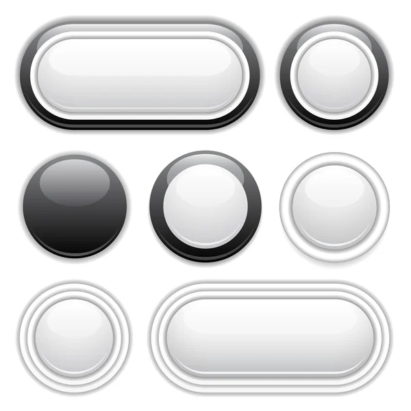 Gray buttons design elements — Stock Vector