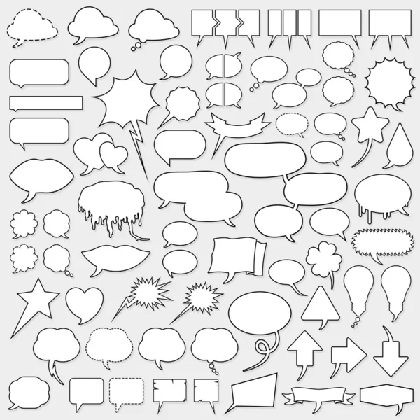 Conjunto de bolhas de fala de desenhos animados enorme — Vetor de Stock