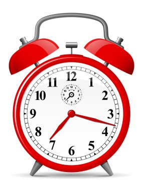 Red retro alarm clock clipart