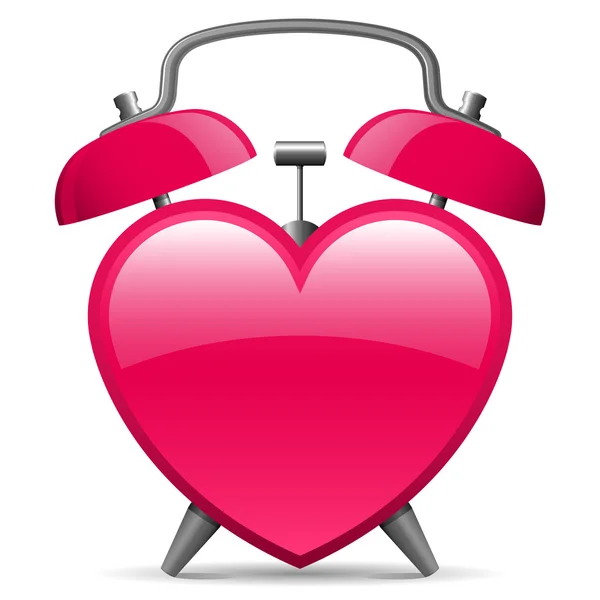 Классический будильник в форме сердца — стоковый вектор