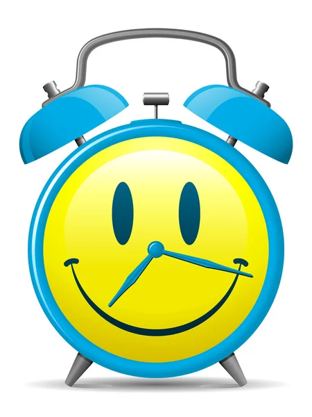 Reloj despertador clásico con cara sonriente Gráficos Vectoriales