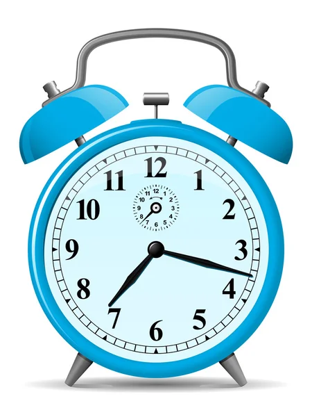 Blue retro alarm clock — Stock Vector