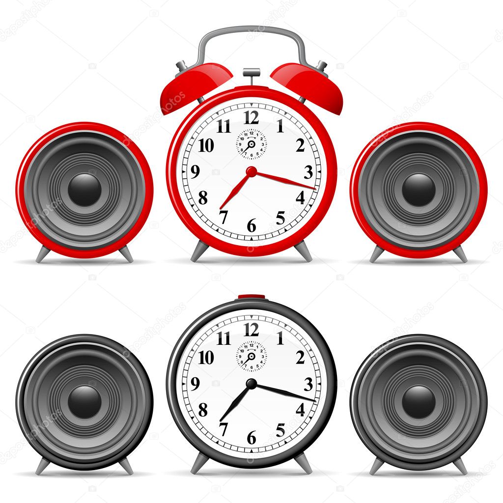 Alarm clock with speakers
