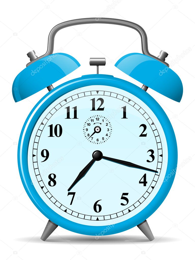 Blue retro alarm clock