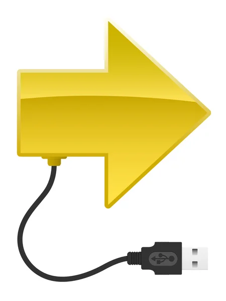Flecha con cable USB — Archivo Imágenes Vectoriales
