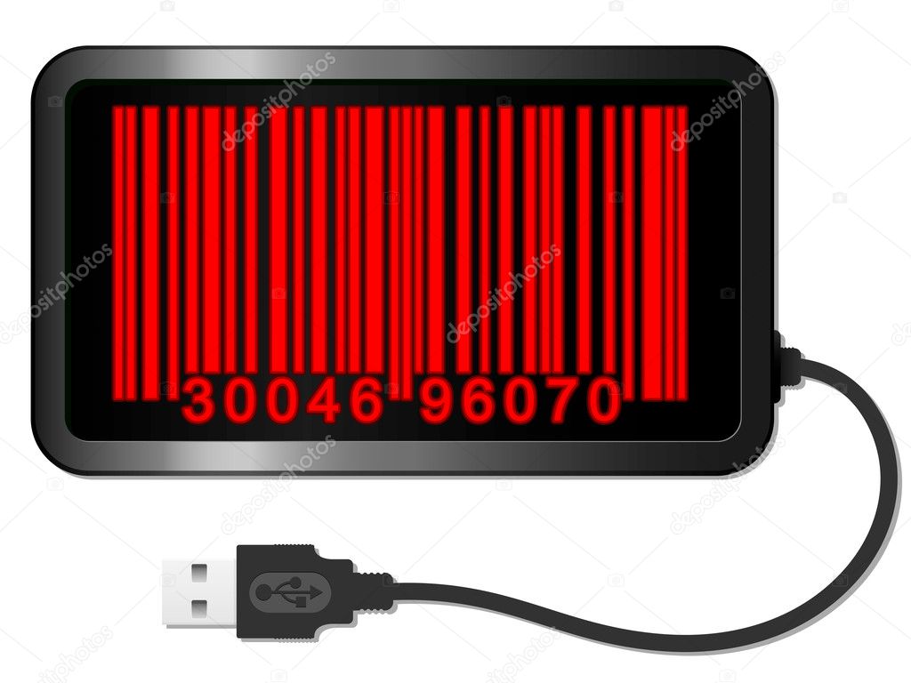 Bar code with usb cable