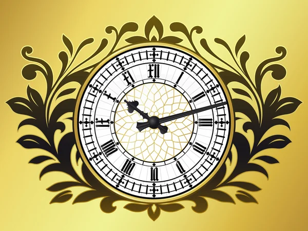 花輪とビッグベン時計 — ストックベクタ