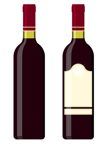 葡萄酒瓶-红色 — 图库矢量图片