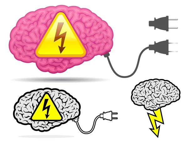 Collecte cérébrale haute tension avec fiche connecteur — Image vectorielle