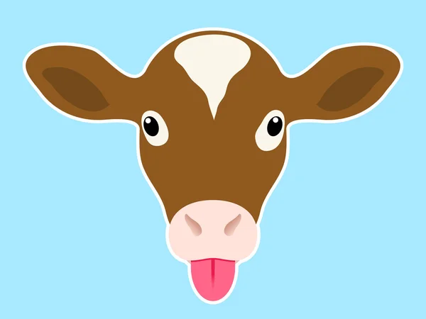 舌を突き出て子牛の頭 — ストックベクタ