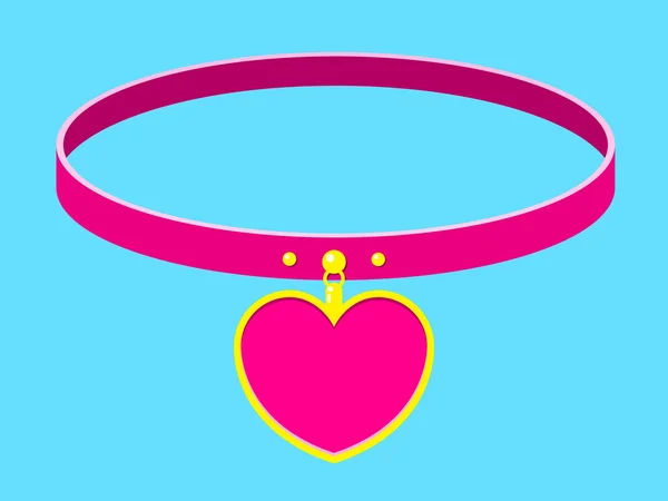 Collier collier avec étiquette coeur — Image vectorielle