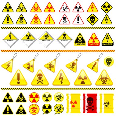 Huge danger symbol icon collection clipart