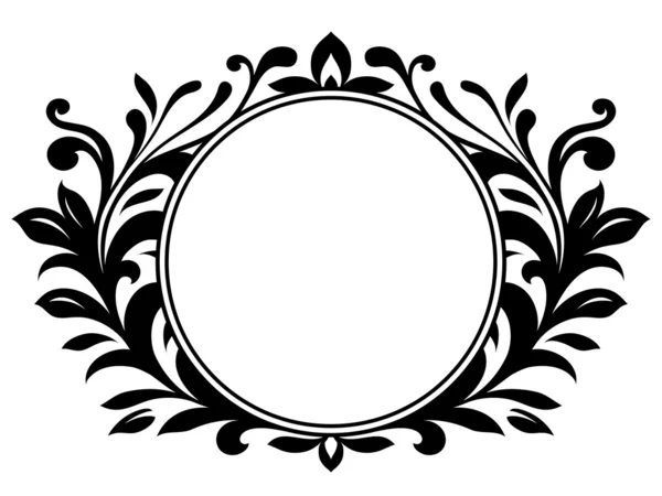 Corona ornamental con signo en blanco — Vector de stock