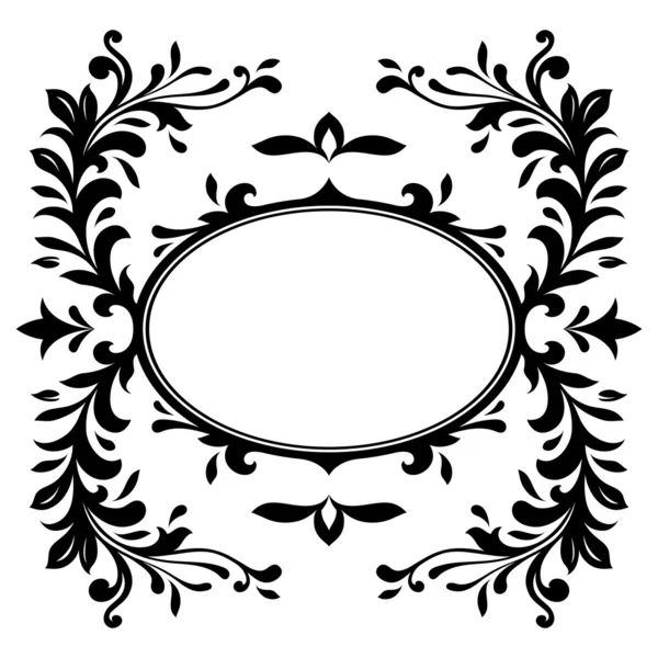 Floral crest frame — Stock Vector