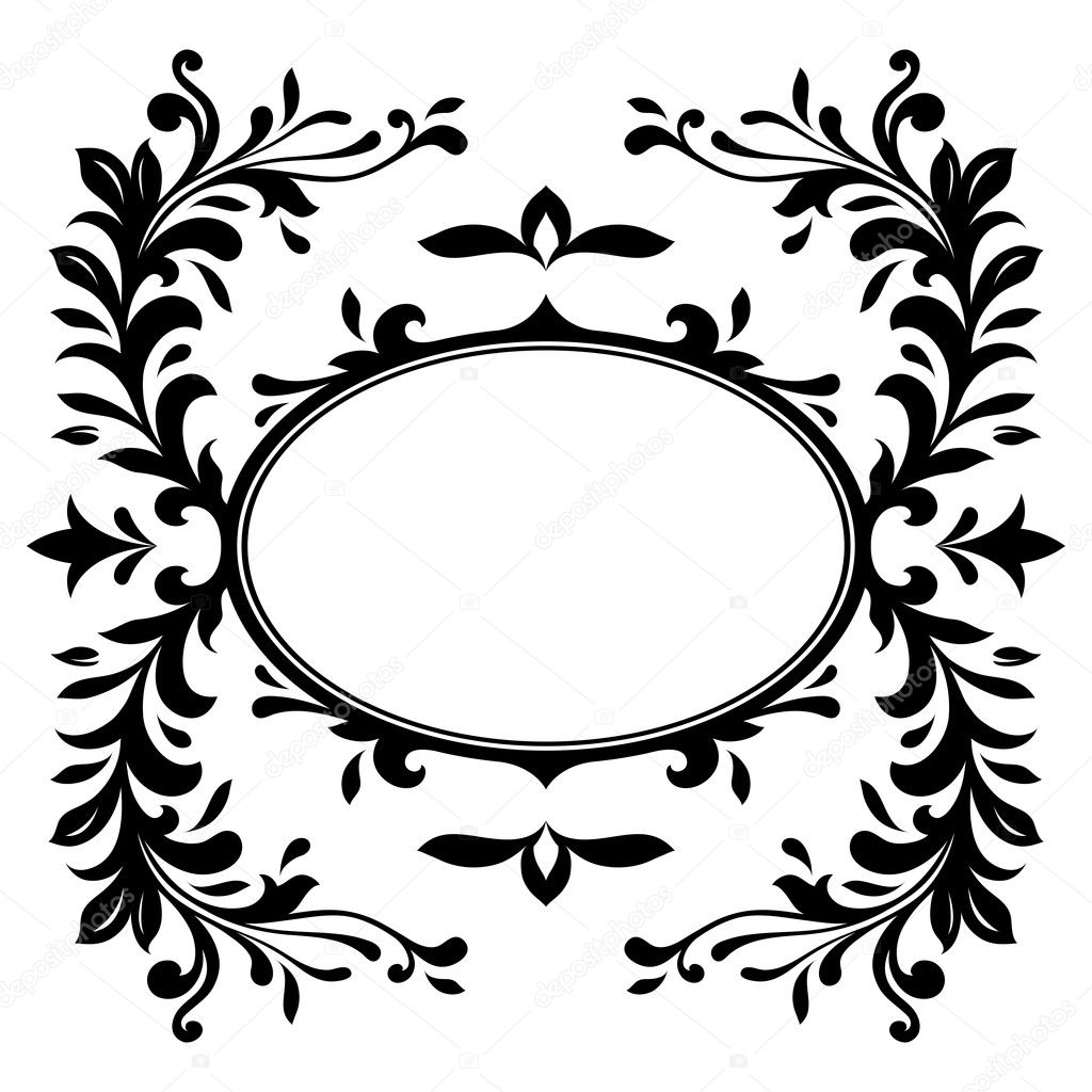 Floral crest frame
