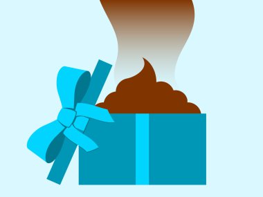 Stinky dung in gift box clipart