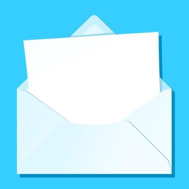 Blank letter in envelope clipart