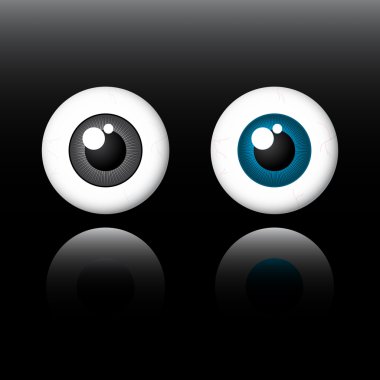 Eyes on black background clipart