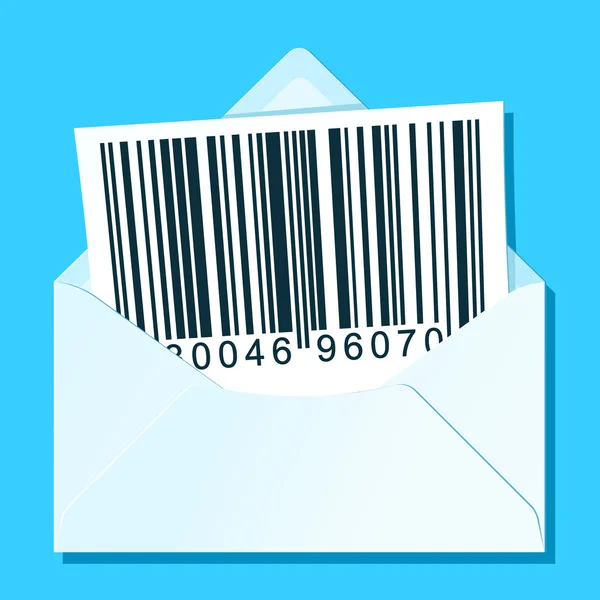 Envelope com letra de código de barras —  Vetores de Stock