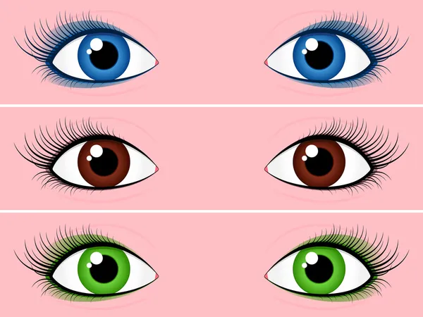 Colección de ojos femeninos — Vector de stock