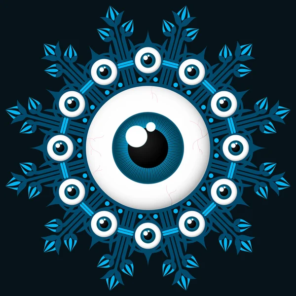 Eyeball design element wreath — Stock Vector