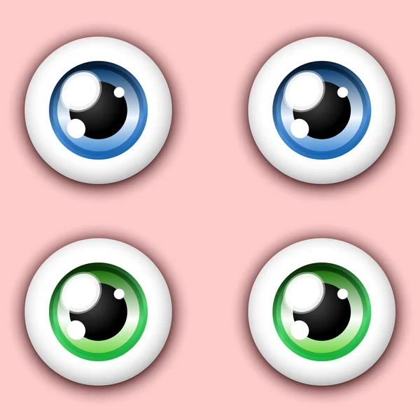 Brillante colección de dibujos animados ojo — Vector de stock