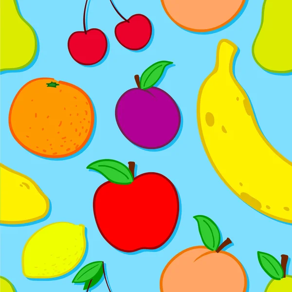 Sans couture, fond de fruit souriant — Image vectorielle