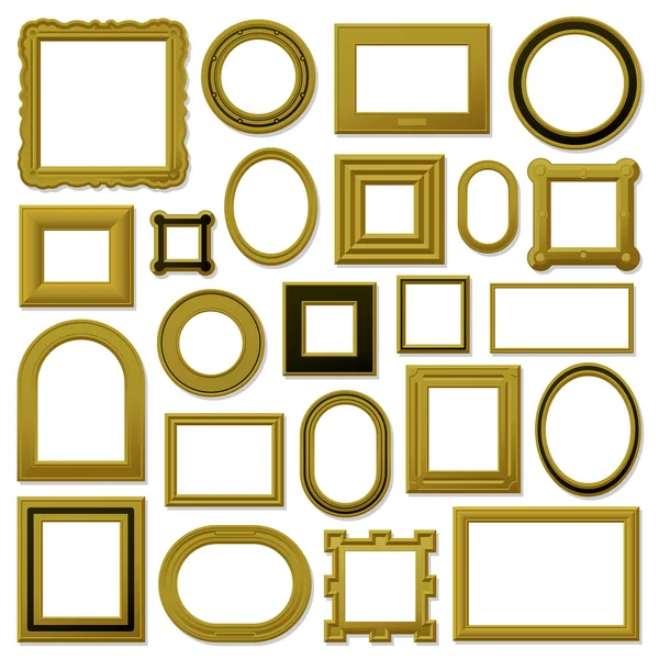 Коллекция золотых винтажных рамок Лицензионные Стоковые Векторы