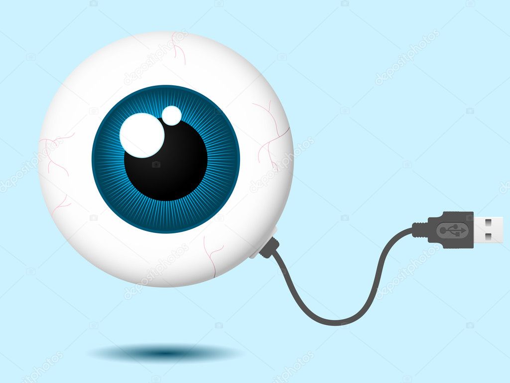 Eyeball with USB cable