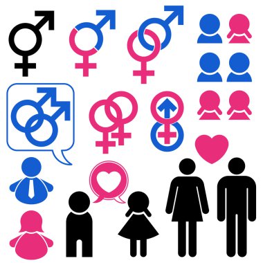 Man and woman symbol set relationship clipart