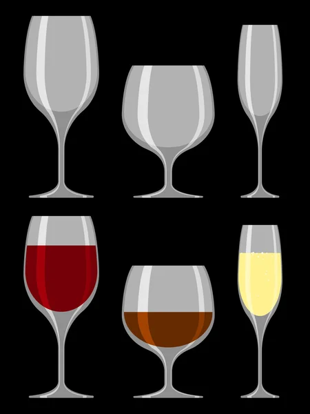 Drinking glass collection — Stock Vector