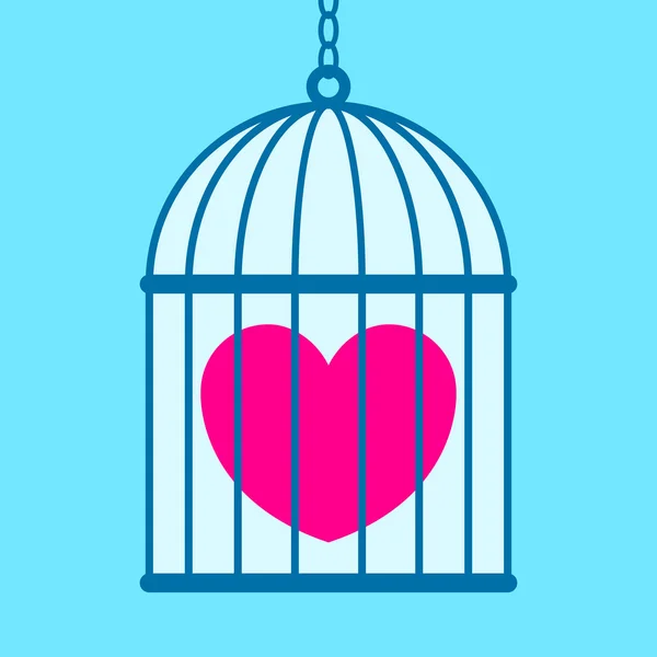 Kafes içinde kalp — Stok Vektör