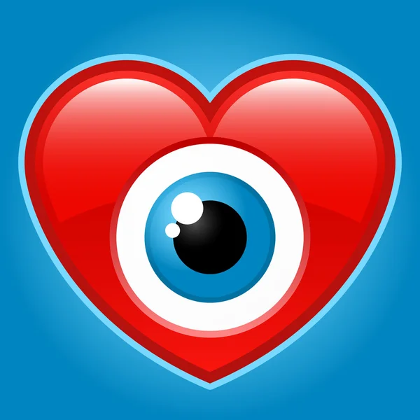 Herz mit starrenden Augen — Stockvektor