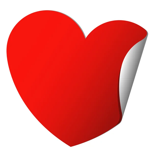 Peeling heart sticker — Stock Vector