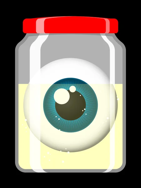 Glas mit starrenden Augen — Stockvektor