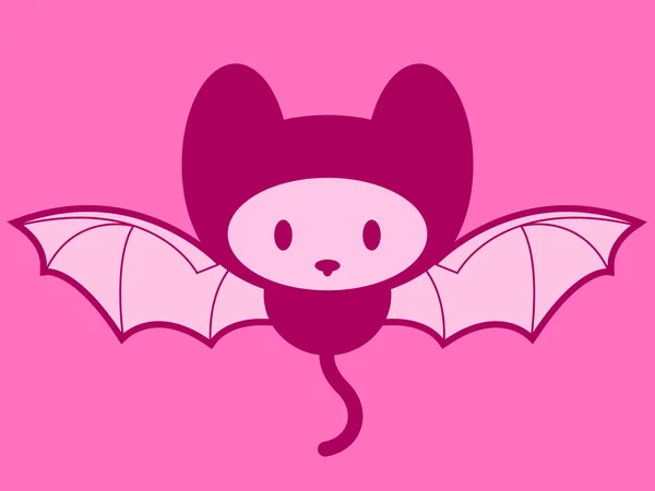 Gatinho bonito com asas de morcego — Vetor de Stock