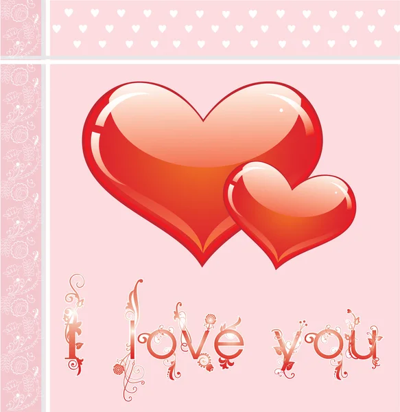 Vector card with hearts — Stock Vector