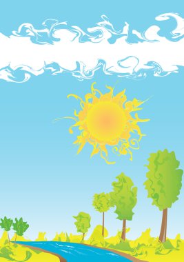 Vector cuty sunny valley clipart