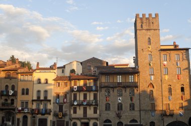 Ortaçağ binaları Arezzo (Toskana, İtalya)