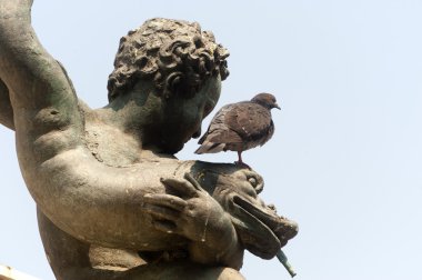 Bologna (Emilia-Romagna, Italy) Neptune's bronze statue, detail clipart