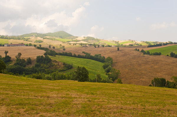 Montefeltro (Marches, Italy), landscape near Urbino at summer