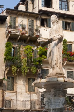 Verona (veneto, İtalya), piazza erbe, Roma ile tarihi Meydanı
